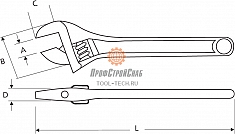 Размеры ключа разводного сантехнического Super-Ego 10"