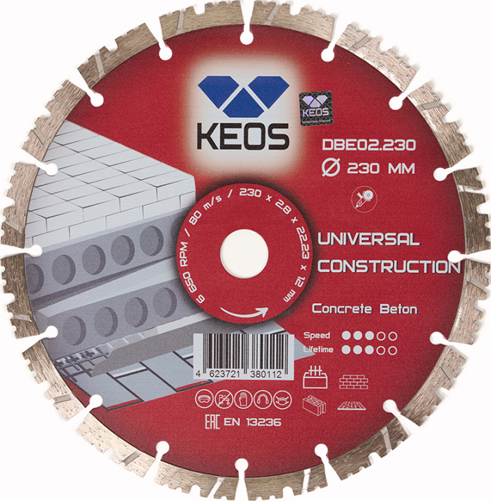 Диск алмазный сегментный Keos Universal Construction 230 мм Диск алмазный сегментный Keos Universal Construction 230 мм