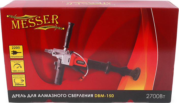 Упаковка бесщеточной дрели для алмазного сверления Messer DBM-150
