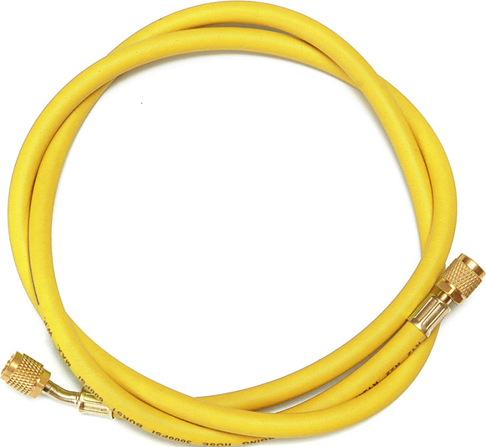 Желтый напорный шланг для хладагентов R22, R134A, R407C, R404A Rothenberger Standard 1/4 SAE Желтый напорный шланг для хладагентов R22, R134A, R407C, R404A Rothenberger Standard 1/4 SAE